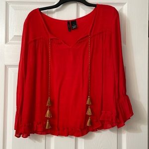 New Directions Waist Length Blouse with 3/4 Length Sleeves, S